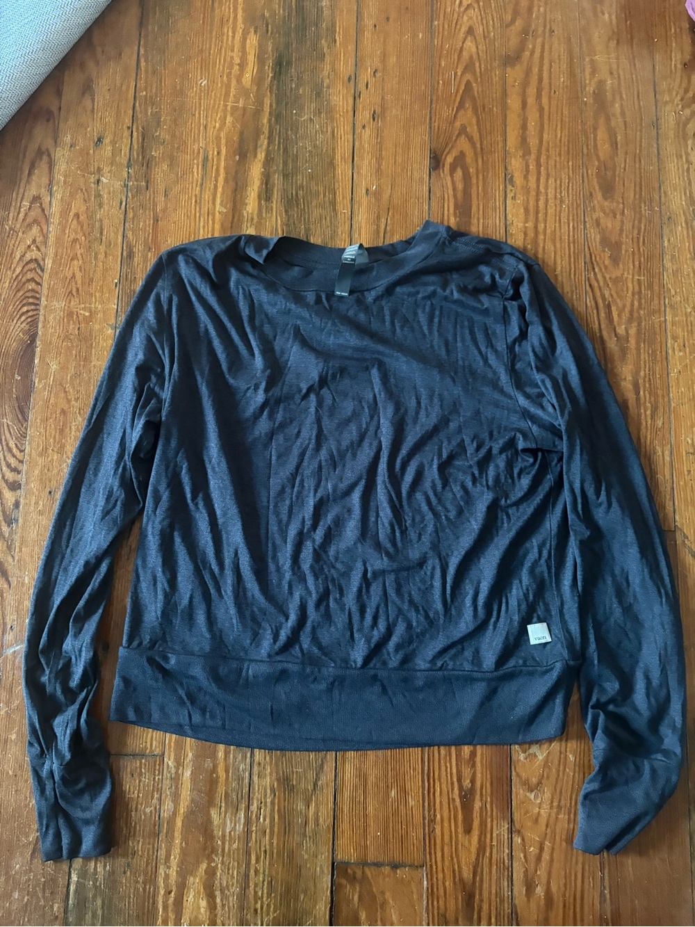 Vuori Black Long-Sleeve Crewneck Tee